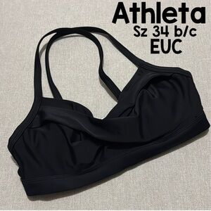 Athleta Twister Bikini Top-Sz 34 b/c-Black-Adjustable Straps-Padded-Underwire